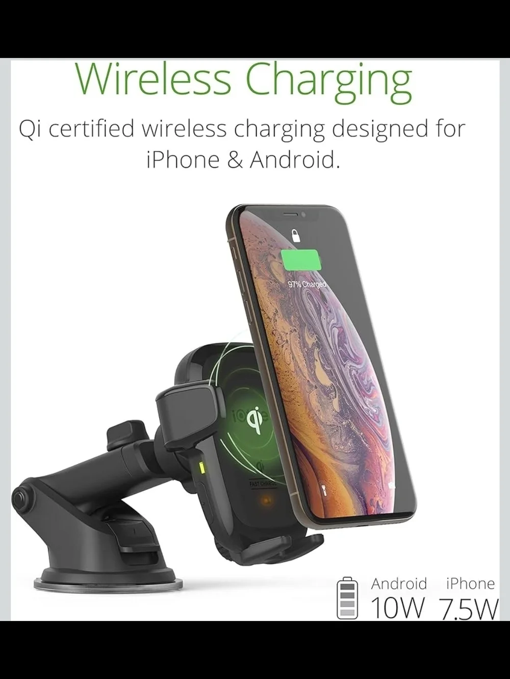 Auto Sense Qi Wireless Charging Car Mount